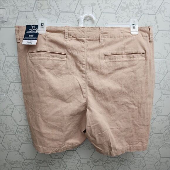 Nwt George Men's Flat Front Dust Pink Shorts, 9” Inseam, Size 42 - Picture 6 of 9
